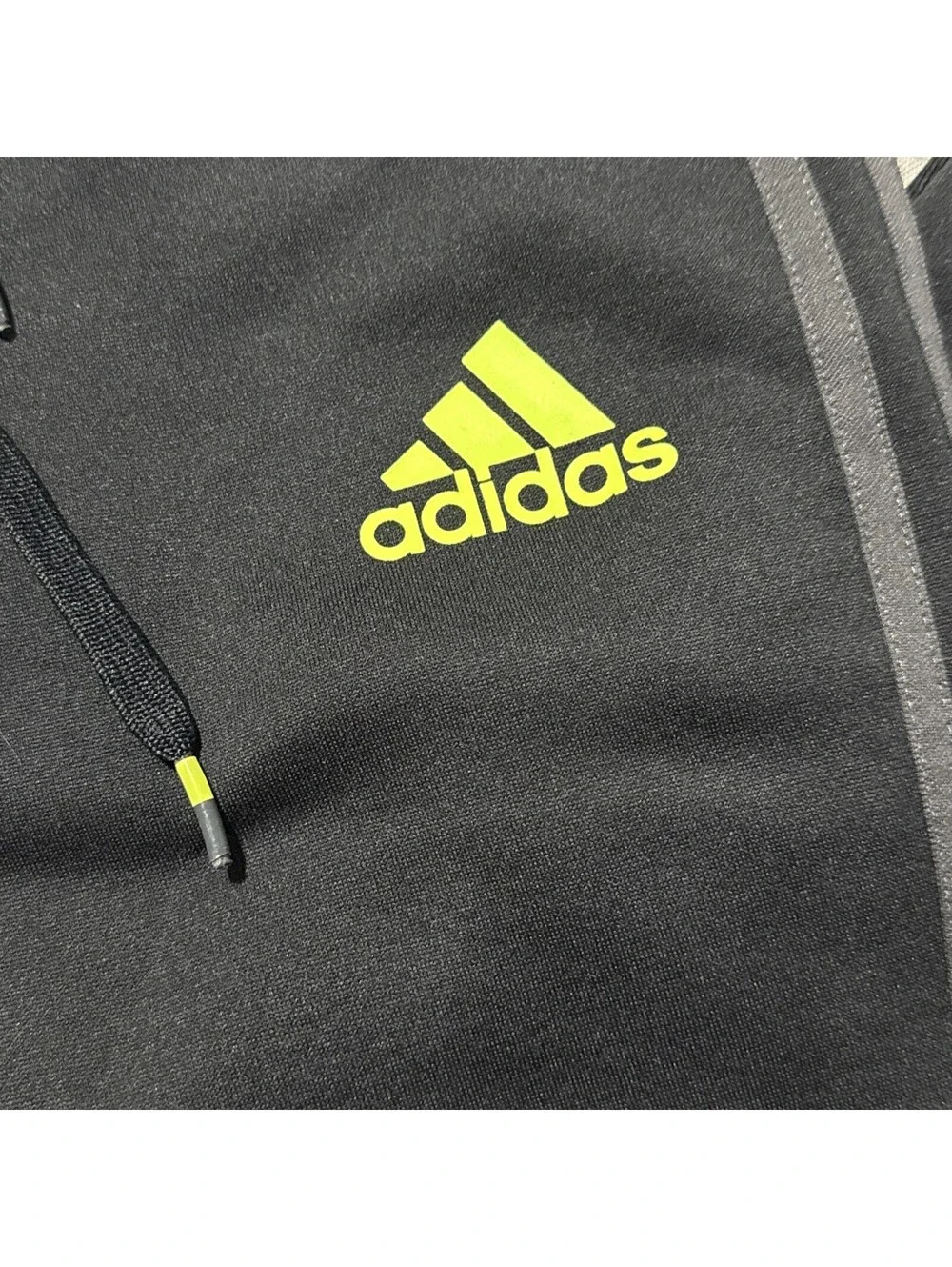 ADIDAS Soccer Training Pants Black Lime Sz Small Highlighter Green World Cup